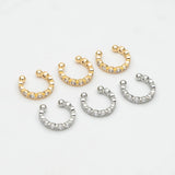 10pcs CZ Adjustable Ear Cuffs, Gold/Rhodium Plated Brass Earrings