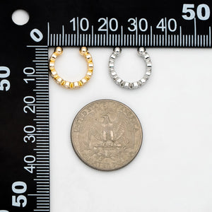 10pcs CZ Adjustable Ear Cuffs, Gold/Rhodium Plated Brass Earrings