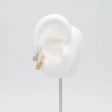 10pcs CZ Adjustable Ear Cuffs, Gold/Rhodium Plated Brass Earrings
