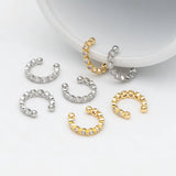10pcs CZ Adjustable Ear Cuffs, Gold/Rhodium Plated Brass Earrings