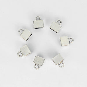 10pcs Cuboid End Tip Bead Caps for 10*6mm Flat Leather Cord DIY Jewelry Findings