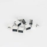 10pcs Cuboid End Tip Bead Caps for 10*6mm Flat Leather Cord DIY Jewelry Findings