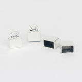 10pcs Cuboid End Tip Bead Caps for 10*6mm Flat Leather Cord DIY Jewelry Findings