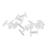 10pcs Cufflink Findings Cuff Link Blanks Backs Plates 15mm Pads Silver