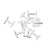 10pcs Cufflink Findings Cuff Link Blanks Backs Plates 15mm Pads Silver