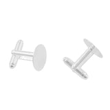 10pcs Cufflink Findings Cuff Link Blanks Backs Plates 15mm Pads Silver
