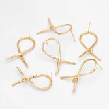 10pcs Curved Rope Ear Posts Plated Brass Knot Stud Earrings GB-3161