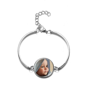 10pcs Personalized Photo Glass Chain Bracelet Bangle Birthday Gift