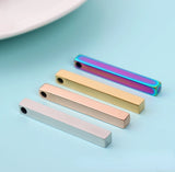 10pcs Stainless Steel Engravable Bar Pendant for Necklace Keychains