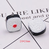 10pcs Sushi Rice Ball Resin Charms Earring Keychain Necklace Pendant