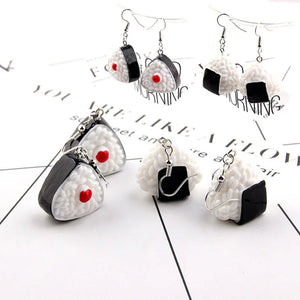 10pcs Sushi Rice Ball Resin Charms Earring Keychain Necklace Pendant