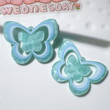 10pcs Acrylic Butterfly Charms for Jewelry Making Colorful Insect Pendant C1298