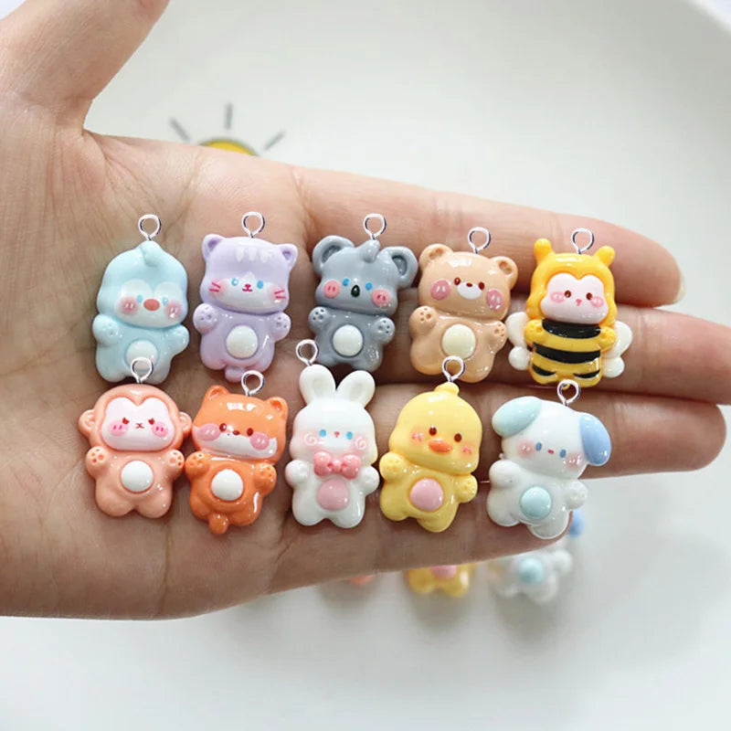10pcs Animal Charms for Jewelry Making Resin Pendant DIY Earrings Necklace C1295