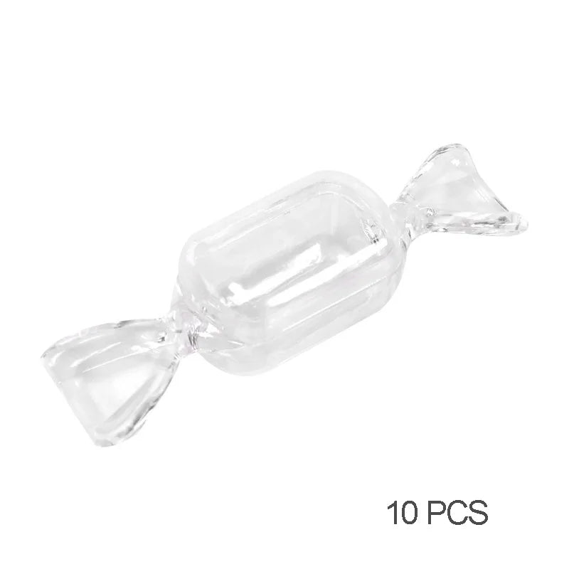 10pcs Candy Jewelry Storage Box Portable Earrings Bracelet Transparent
