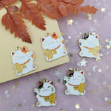 10pcs Cat Enamel Charms for DIY Jewelry