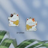 10pcs Cat Enamel Charms for DIY Jewelry