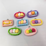 10pcs Cartoon Food Animals Plate Charms DIY Earring Making