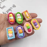 10pcs Cartoon Food Animals Plate Charms DIY Earring Making