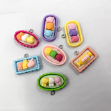 10pcs Cartoon Food Animals Plate Charms DIY Earring Making