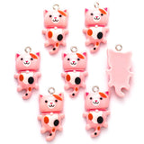 10pcs Cat Resin Pendant DIY Jewelry Making 29X15mm