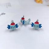 10pcs Christmas Hat Hexagon Charms for Jewelry Making Animals Dinosaur Pendants
