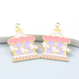 10pcs Circus Enamel Charms Clown Joker House Pendants For DIY Jewelry