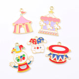 10pcs Circus Enamel Charms Clown Joker House Pendants For DIY Jewelry