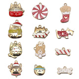 10pcs Dog Charms Enamel Dog Bone Pendants DIY Jewelry Making Accessories
