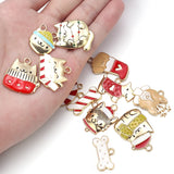 10pcs Dog Charms Enamel Dog Bone Pendants DIY Jewelry Making Accessories