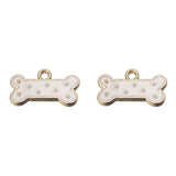 10pcs Dog Charms Enamel Dog Bone Pendants DIY Jewelry Making Accessories