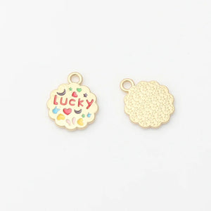 10pcs Antique Lucky Round Pendant DIY Craft Accessory