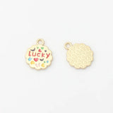 10pcs Antique Lucky Round Pendant DIY Craft Accessory