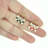 10pcs Enamel Bag Charms for Jewelry Making DIY Bracelet Earrings Necklace