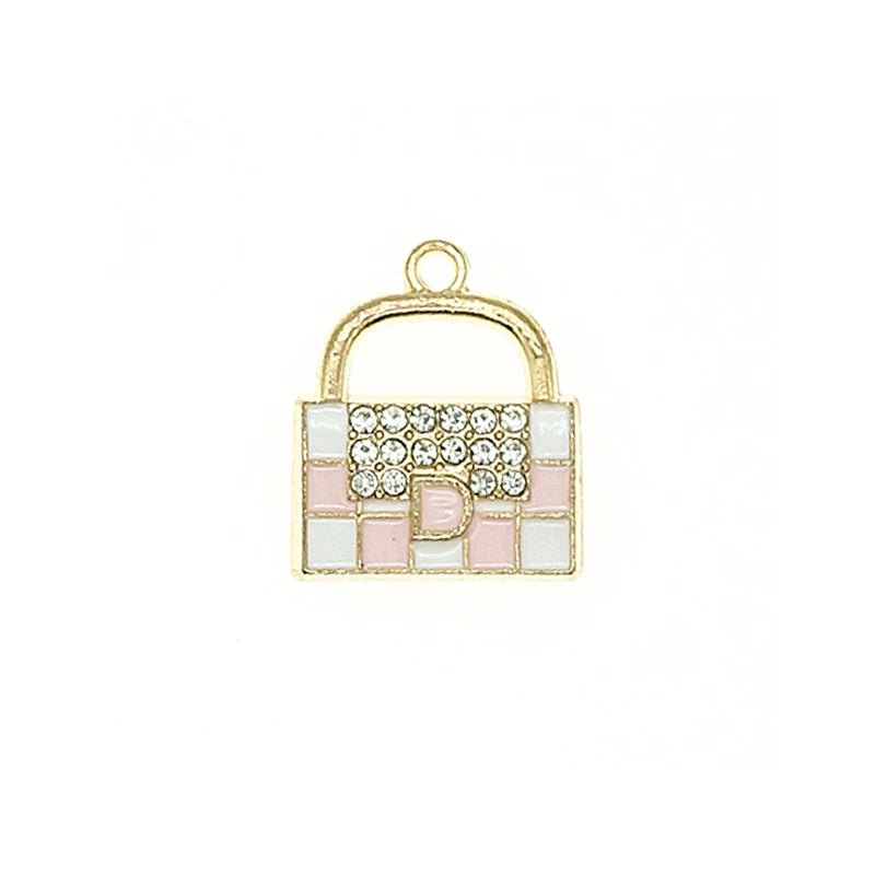 10pcs Enamel Bag Charms for Jewelry Making DIY Bracelet Earrings Necklace