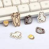 10pcs Fun Bear Rabbit Honey Coffee Pendant for Jewelry Making