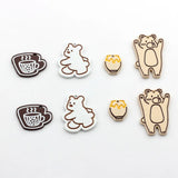 10pcs Fun Bear Rabbit Honey Coffee Pendant for Jewelry Making