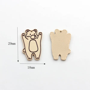 10pcs Fun Bear Rabbit Honey Coffee Pendant for Jewelry Making