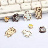 10pcs Fun Bear Rabbit Honey Coffee Pendant for Jewelry Making