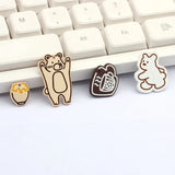 10pcs Fun Bear Rabbit Honey Coffee Pendant for Jewelry Making