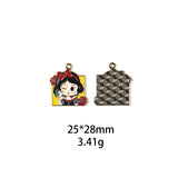 10pcs Girl Enamel Charms Pendants DIY Jewelry Making