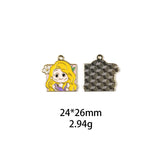 10pcs Girl Enamel Charms Pendants DIY Jewelry Making