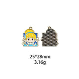10pcs Girl Enamel Charms Pendants DIY Jewelry Making
