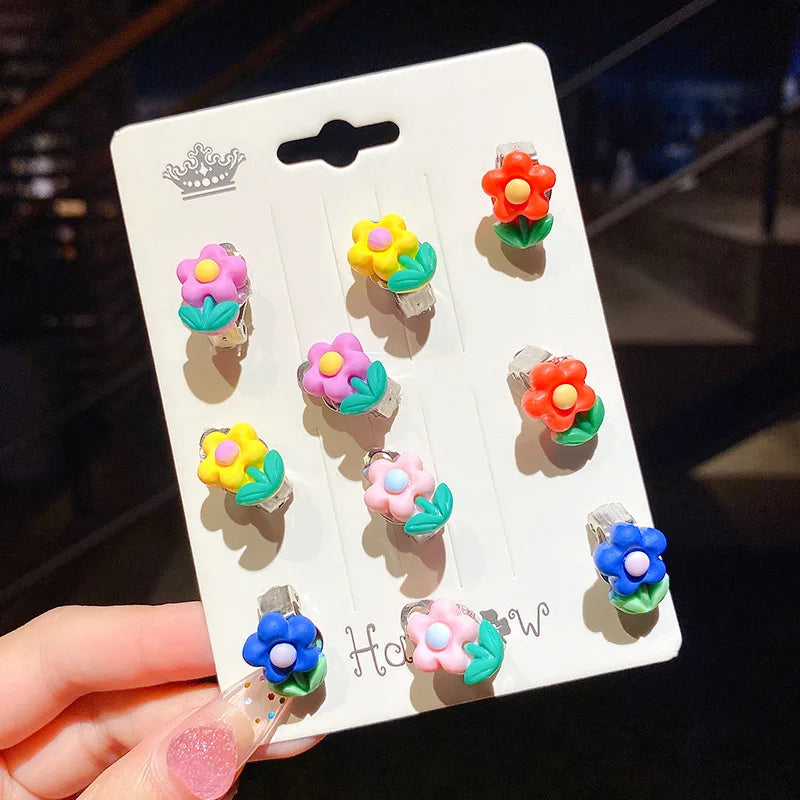10pcs Holeless Clips Earrings for Girls Children Student