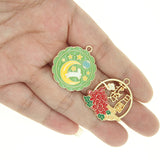 10pcs Enamel Moon Palace Rabbit Charms Pendants DIY Jewelry Making Accessory