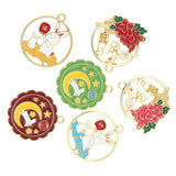 10pcs Enamel Moon Palace Rabbit Charms Pendants DIY Jewelry Making Accessory