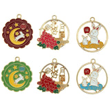 10pcs Enamel Moon Palace Rabbit Charms Pendants DIY Jewelry Making Accessory