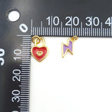 10pcs Heart Lock Pendant Drip Oil Hollow DIY Necklace Bracelet Jewelry Women