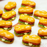 10pcs Resin Hamburger Charms for DIY Earrings Key Chains