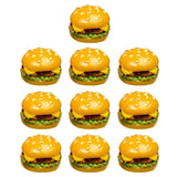 10pcs Resin Hamburger Charms for DIY Earrings Key Chains