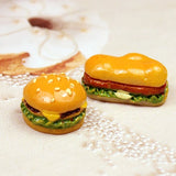 10pcs Resin Hamburger Charms for DIY Earrings Key Chains